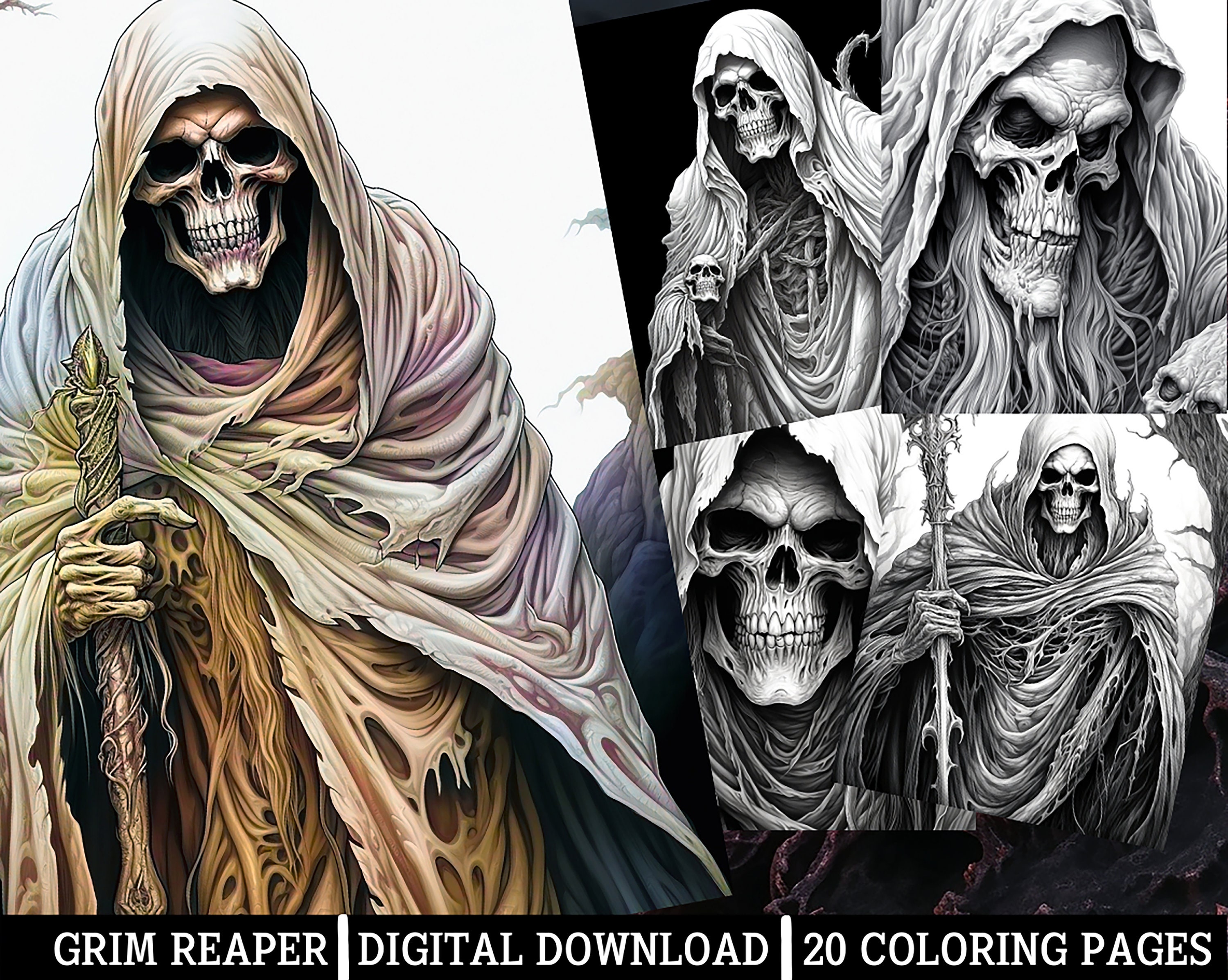 Grim Reaper 6 coloring page, image size:3000x2395