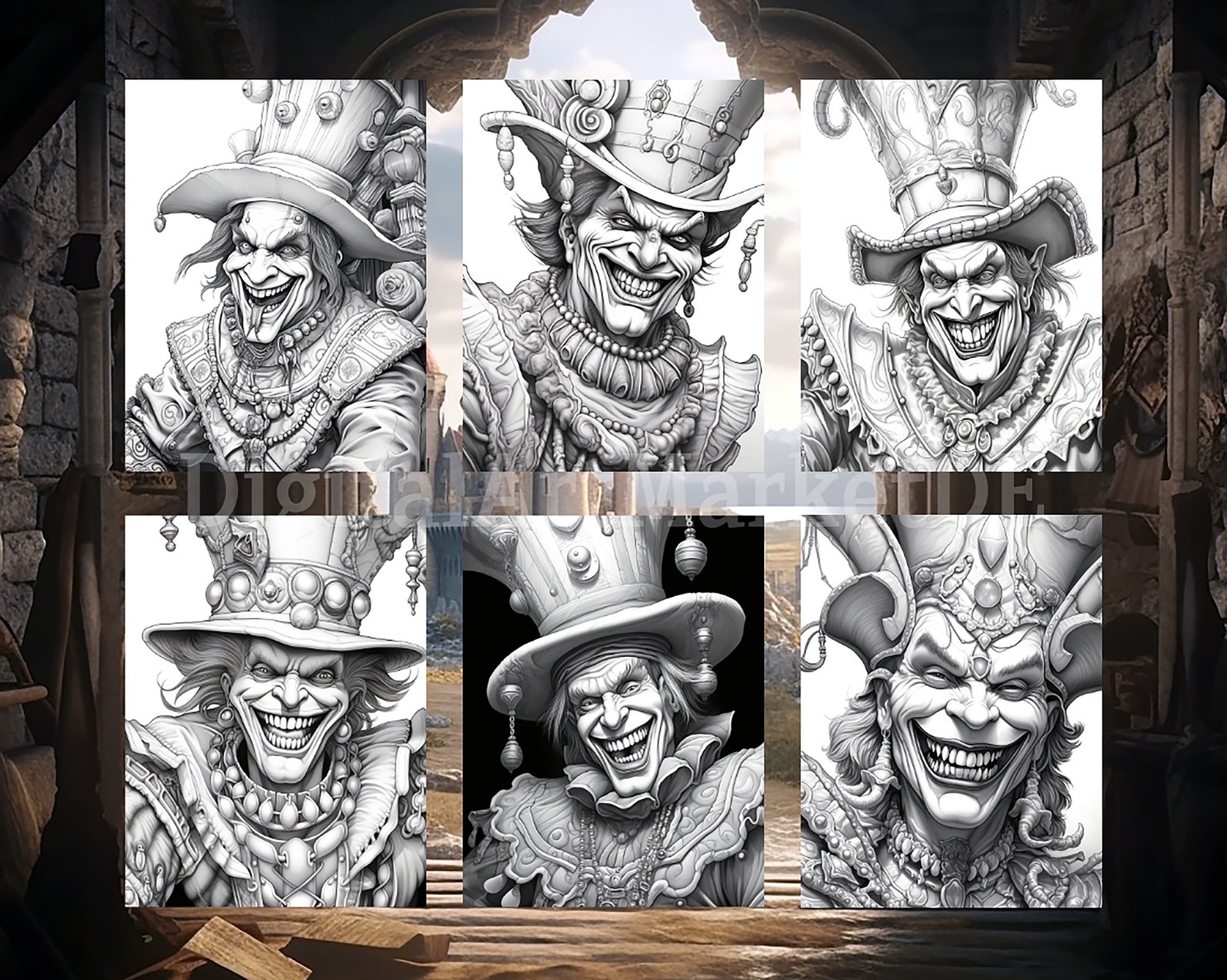 The Jester Coloring Pagesfor Adults Instant Download - Etsy