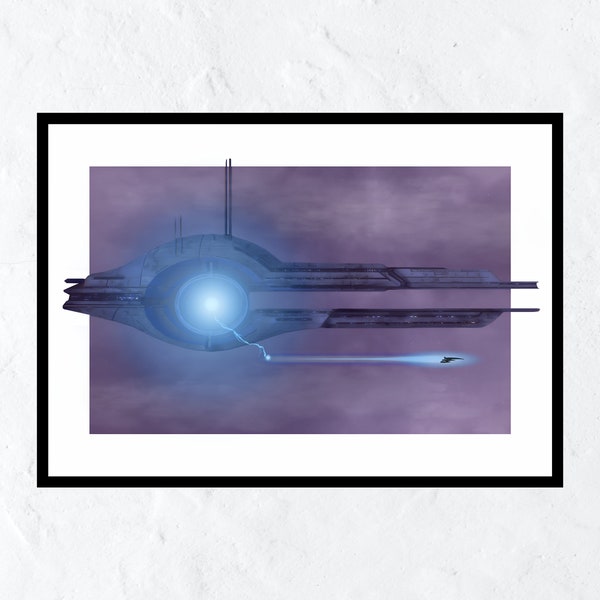 Mass Effect Universe Mass Relays & Omega 4 Relay Digital Art Border Pop Out Prints