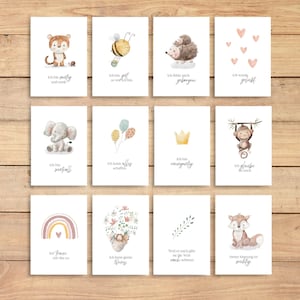 Affirmationskarten 12er Set Mutmachkarten für Kinder Sprüche positive Glaubenssätze