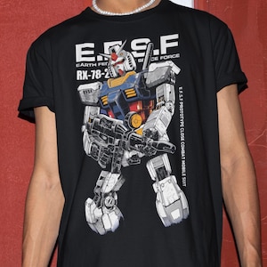 Uniseks Gundam-shirt, anime-shirt jaren 90, vintage shirt, T-shirt robotanimeliefhebbers, anime-T-shirt, T-shirt Japanse manga, retro Gundam-animeshirt