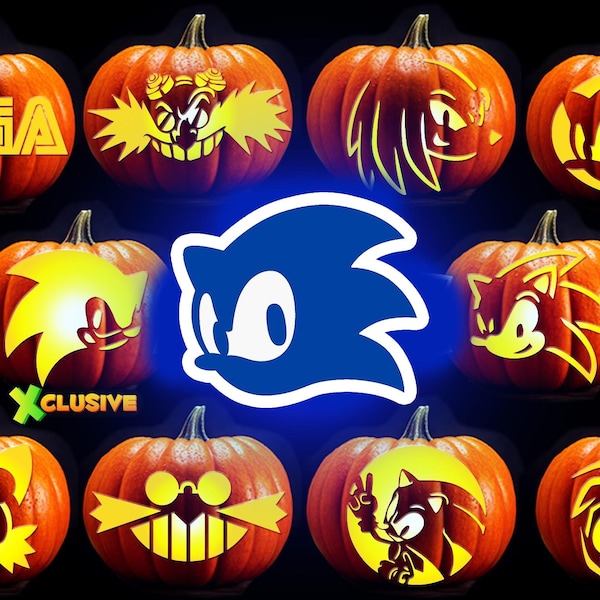 Sonic the Hedgehog Pumpkin Stencil Etsy