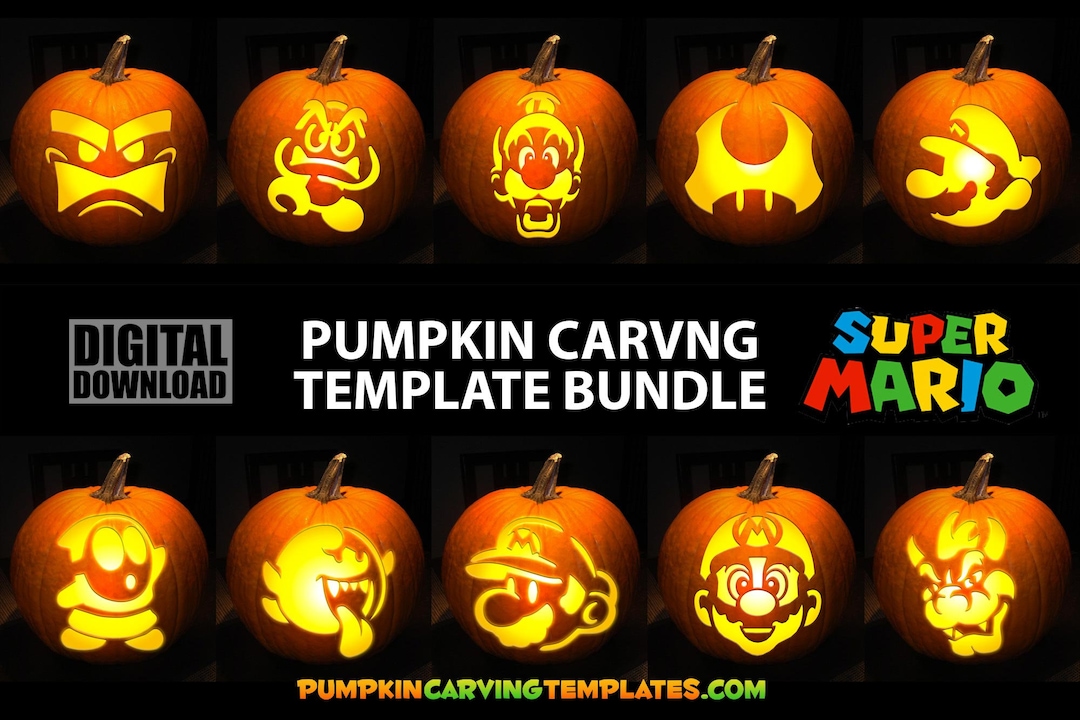 PUMPKIN CARVING TEMPLATE Bundle Instant Digital Download Print