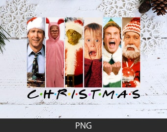 Merry Christmas Friends Funny Movies Clark Griswold Ralphie Elf Santa Clause Kevin McCallister T Shirt Digital Download Printable png