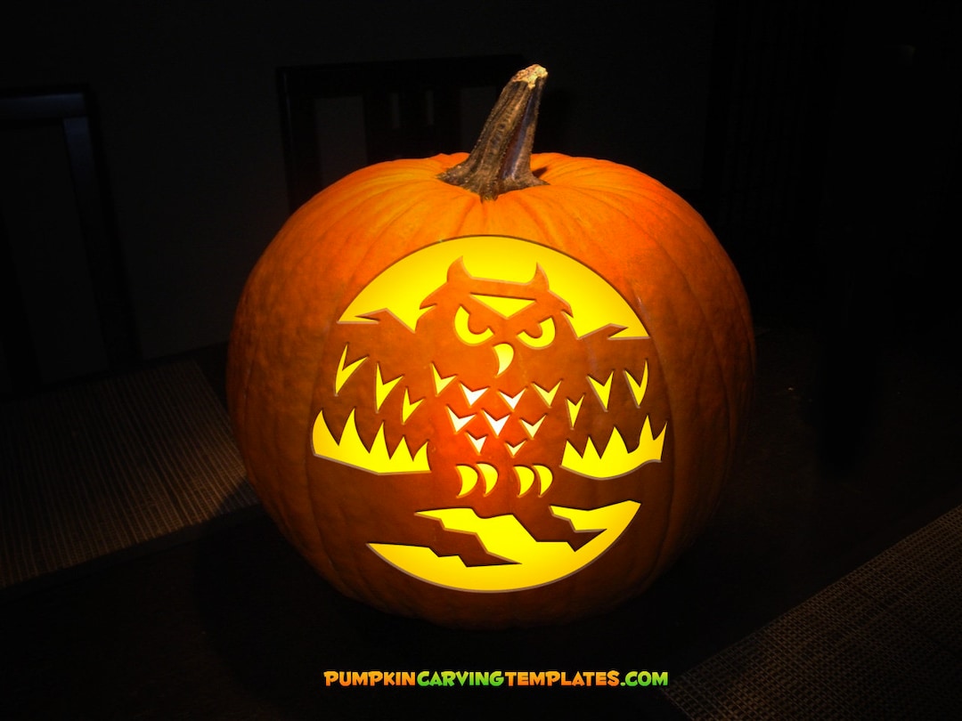 PUMPKIN CARVING TEMPLATE Instant Digital Download Print at