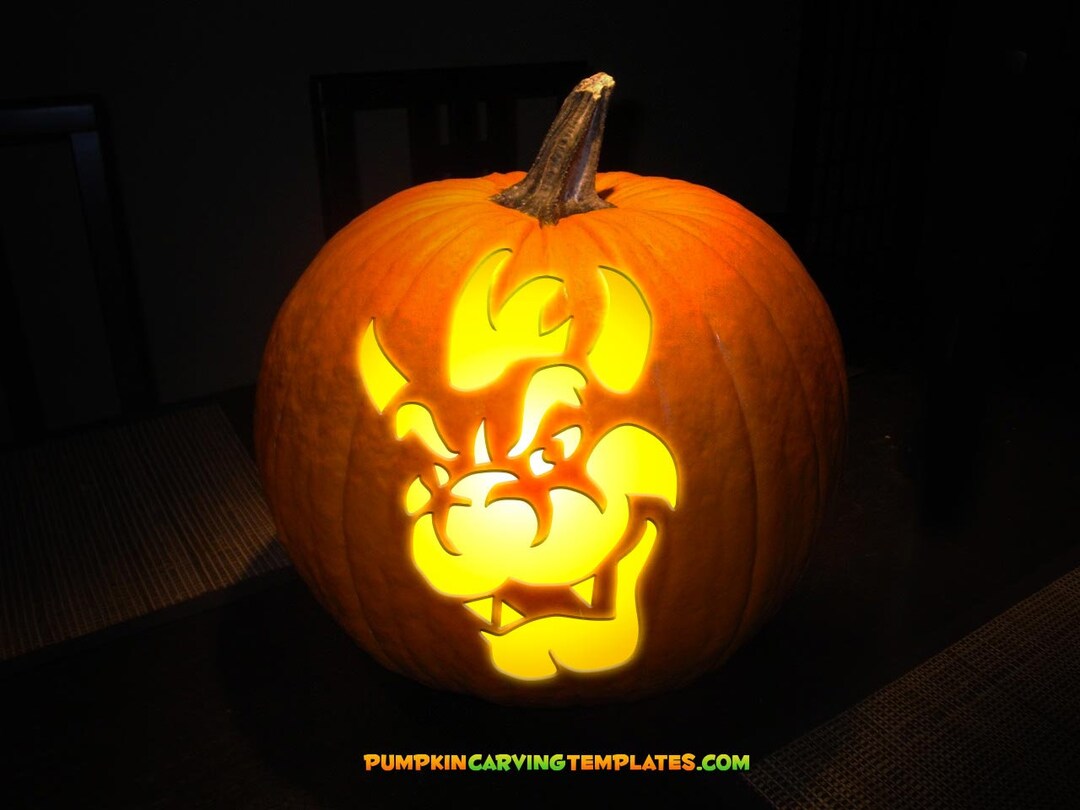 3 Bowser Pumpkin Stencils Mom Wife Busy Life 