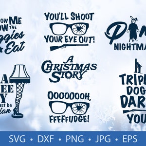 a Christmas Story Funny Movie Bundle T Shirt Digital Dl Cricut Cameo Silhouette Studio Designer Vinyl Stencil Vector svg dxf png jpg eps