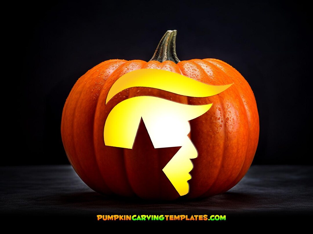 PUMPKIN CARVING TEMPLATE Stencil Trump 2024 Star Election Vote Instant ...