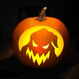 PUMPKIN CARVING TEMPLATE Stencil Instant Digital Download Print at Home Today Halloween Fun for Whole Family Easy to Use Cartoon Ghost Oog