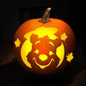 Cartoon Pumpkin Carving Template: Easy Halloween Fun (Digital Download) Bear Honey