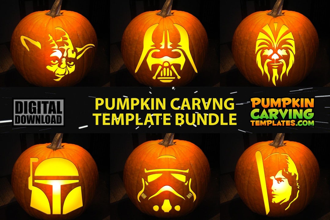 PUMPKIN CARVING TEMPLATE Bundle Instant Digital Download Print