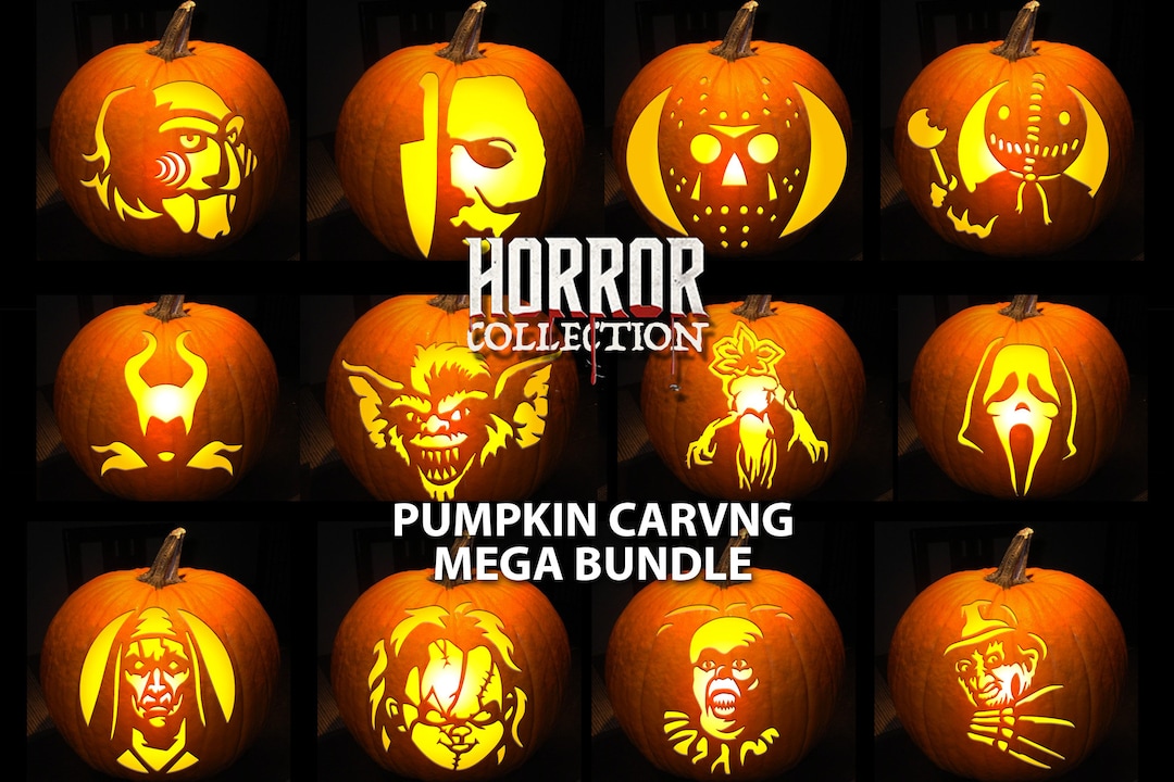 PUMPKIN CARVING STENCIL Stencil Template Mega Bundle Instant Digital pumpkin-carving-stencil-stencil-template-mega-bundle-instant-digital