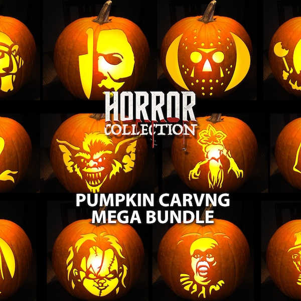 PUMPKIN CARVING Schablone Schablone Mega Bundle Sofortiger digitaler Download Druck zu Hause Heute Halloween Spaß für die ganze Familie Einfach zu bedienen