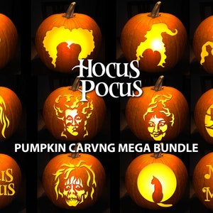 PUMPKIN CARVING TEMPLATE Stencil Mega Bundle Instant Digital Download Print at Home Today Halloween Fun for Whole Family Easy to Use 019