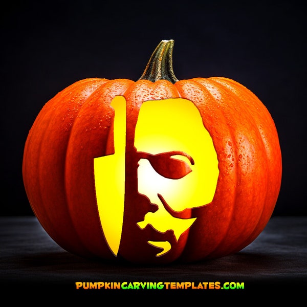 Michael Myers Pumpkin Stencil - Etsy