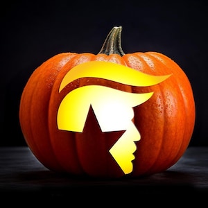 PUMPKIN CARVING TEMPLATE Stencil Trump Star Election Vote Instant Digital Download Print at Home Today Halloween Patriotic