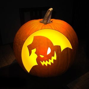 PUMPKIN CARVING TEMPLATE Stencil Instant Digital Download Print at Home Today Halloween Fun for Whole Family Easy to Use Ghost Face