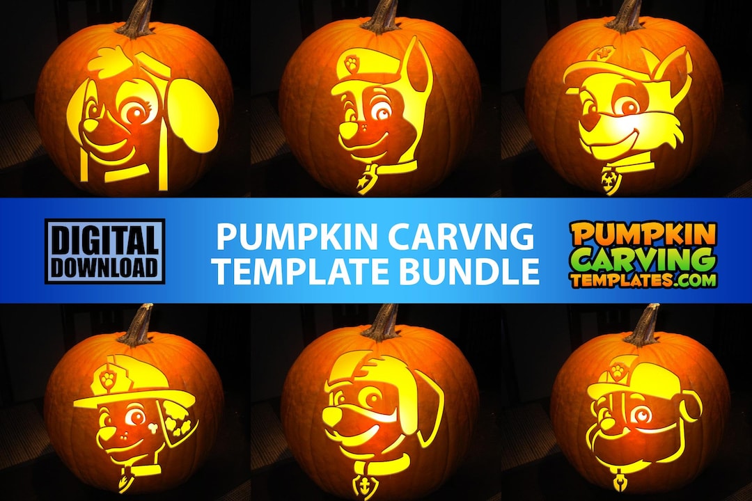 PUMPKIN CARVING TEMPLATE Bundle Instant Digital Download Print