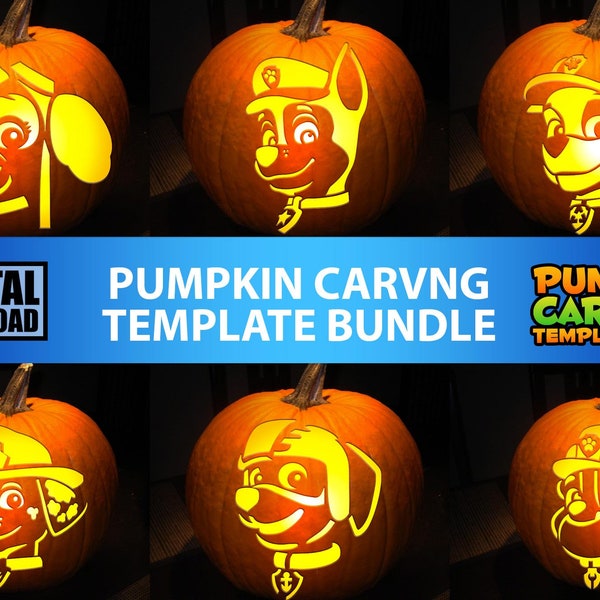 Paw Patrol Pumpkin Stencils - Etsy