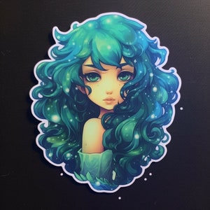 Verdant Anime Girl Sticker