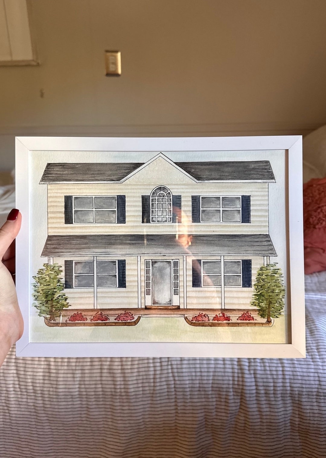 Custom Watercolor Home Painting - Etsy