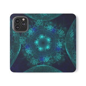 Funda con tapa floral mística, estilo bohemio chic, para teléfono, billetera, protección, accesorio moderno, diseño único, funda para teléfono móvil.