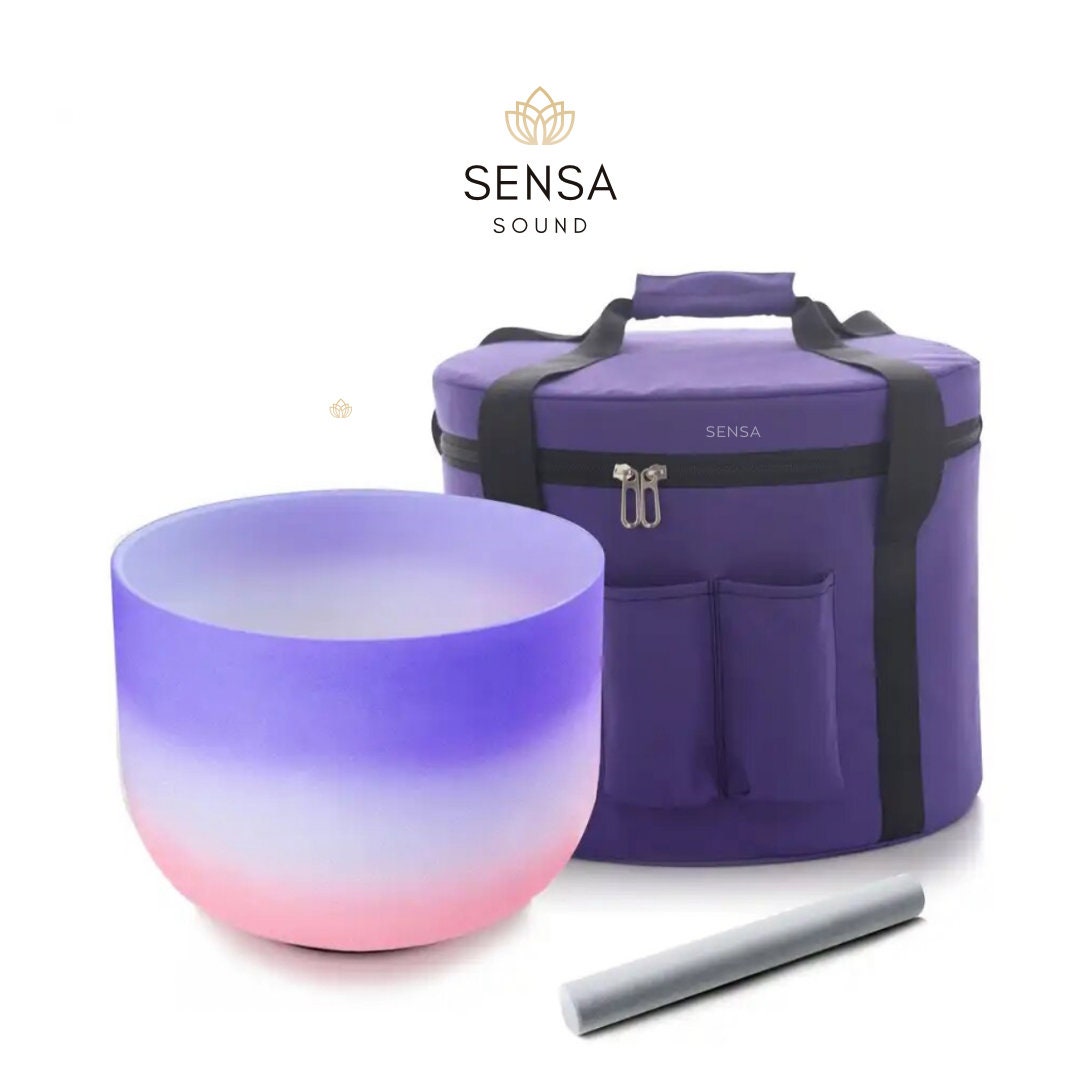 Kistal Singing Bowl 432 Hz Frosted Purple and Pink/ Singing Bowl
