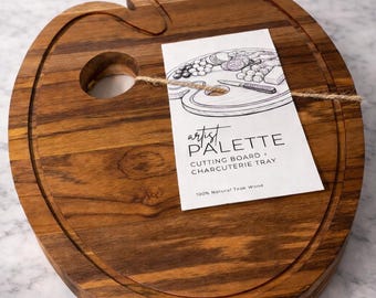 Handcrafted Artist Palette Charcuterie Board | Unique Wooden Serving Tray