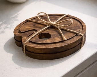 Handmade Wooden Artist Palette Coasters – Rustic Home Decor, Set of 2