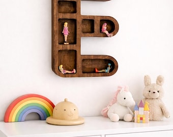 Personlig träbokstäverhylla | Barnleksaksdisplay