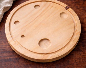 Moon Cheese Board | Round Wooden Charcuterie Board, Space Decor