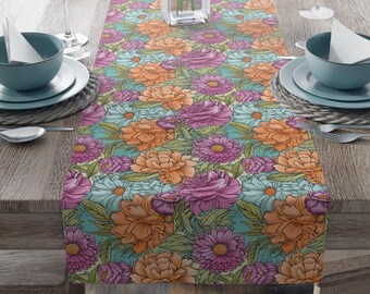 Boho Blumen Tischläufer: Frühling Ostern Polyester Tischwäsche