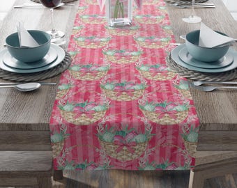 Easter Basket Table Runner: Pastel Eggs, Spring Decor