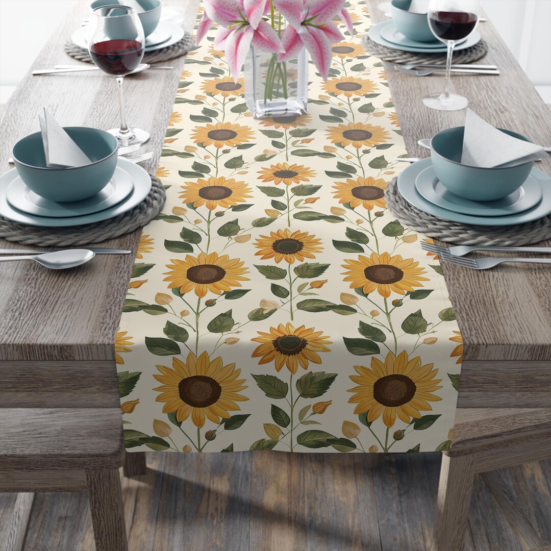 June Table Runner Sunflower Table Runner: Farmhouse Floral Accent - Fall Decor - Etsy