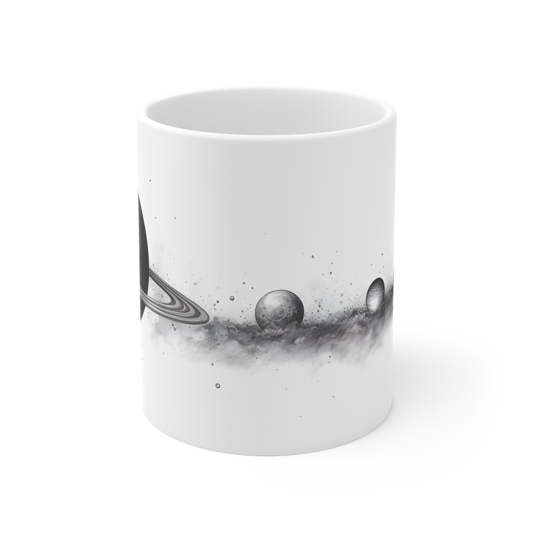 Sottobicchiere Saturno - Tema Spazio E Universo, Stampa Lucida Con Retro In Sughero, 9,5x9,5 Cm, Idea Regalo