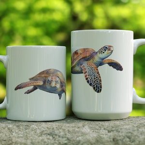 Sea Turtles Coffee Mug | Swimming Turtles Mug | Ocean Mug | Turtle Coffee Cup 11oz or 15oz