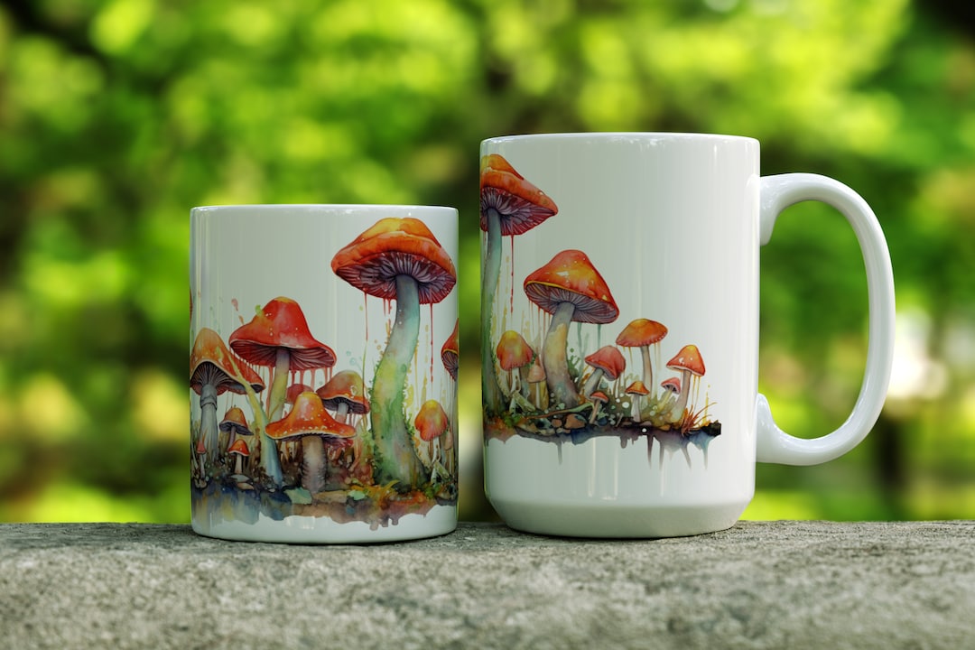 Red Mushrooms Coffee Mug Mushroom Coffee Mug Mushroom Etsy
