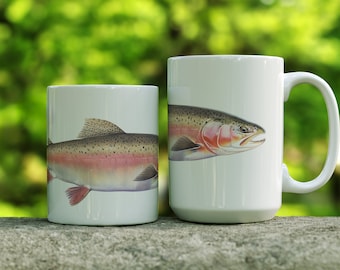 Rainbow Trout Mug, Rainbow Trout Coffee Mug, Rainbow Trout Mug, Rainbow Trout Cup, Rainbow Trout Coffee Cup, Fly Fishing Gift, 11oz or 15oz