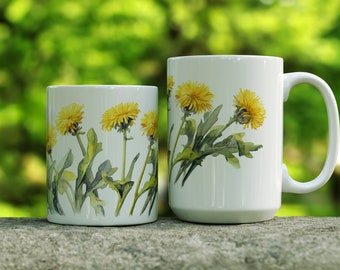 Dandelion Mug, Dandelion Coffee Mug, Dandelion Mug, Dandelion Cup, Dandelions Coffee Cup, Dandelion Gift, 11oz or 15oz