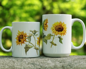 Beautiful Sunflowers Coffee Mug | Flower Coffee Mug | Floral Mug | Sunflower Coffee Cup 11oz or 15oz