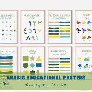 Arabic Alphabet Print - Islamic Nursery - Kids Islamic Prints - Muslim Kids - Muslim Print - Islamic Art - Arabic Digital Download- Boy Room