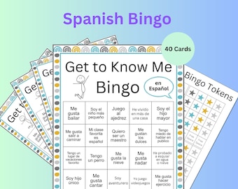 Spanish Get to Know Me Bingo Game Printable, Spanish learning, Spanish game for school, Spanish teacher classroom, Gift for Spanish teacher