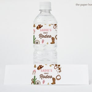 Editable Cowgirl Birthday Party Water Bottle Labels Wild West Cowgirl Rodeo Birthday Party Southwestern Ranch Birthday Blue Instant Download