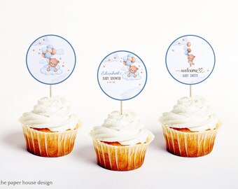 Gyufise 1 Décoration De Gâteau « We Can Bearly Wait Baby Shower » Pour Fête Prénatale - Paillettes Dorées