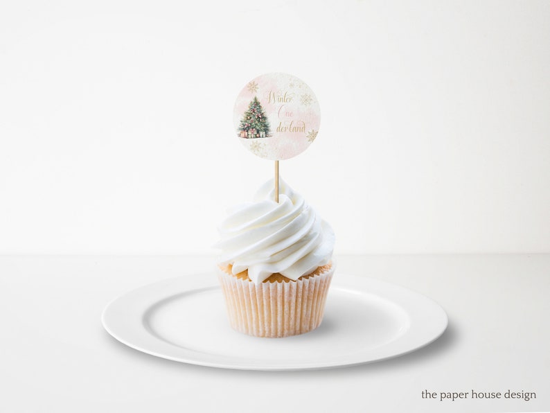 Editable Winter Wonderland Baby Shower Cupcake Topper Cake Etsy