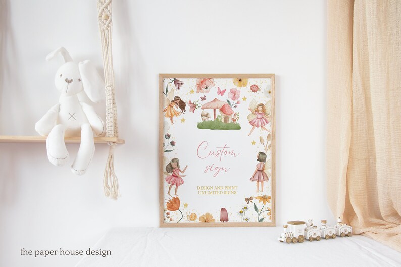 Editable Fairy Birthday Party Decor Custom Table Sign Whimsical ...