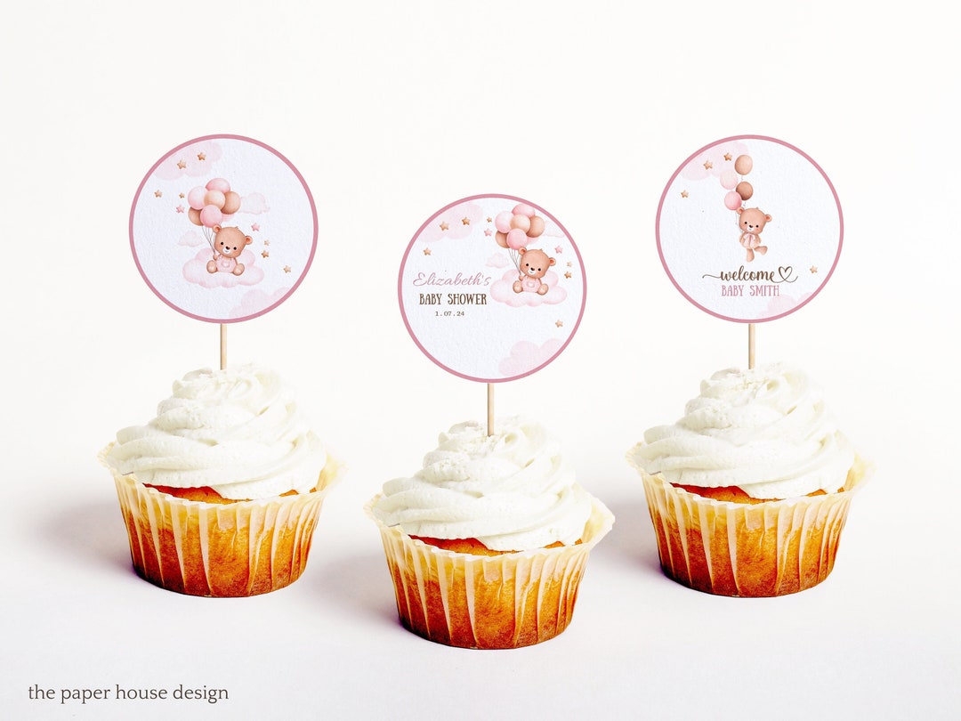 Editable We Can Bearly Wait Teddy Bear Balloon Bear Theme Baby Shower ...