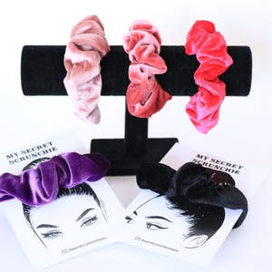 Hidden Pocket Scrunchies - Scrunchies Hidden Pocket - Secret Zip Scrunchie - Scrunchie Scrunchi - velvet scrunchi