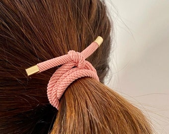 Luxurious Knot Elastic Hair Band with Golden Bead|Hair Tie Bracelet|Women Hair Accessories|Unique Gift|Ponytail Hair Tie|Bun Holder|Dutt
