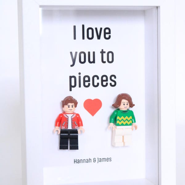 Personalized Christmas Minifigure frame for couples, romantic custom couple gift, anniversary gift, engagement gift, unique wedding gift